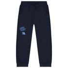 Boys Blue & Navy Blue Dinosaur Tracksuit, 1, hi-res