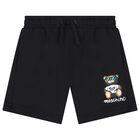 Boys White & Black Teddy Bear Logo Shorts Set, 2, hi-res