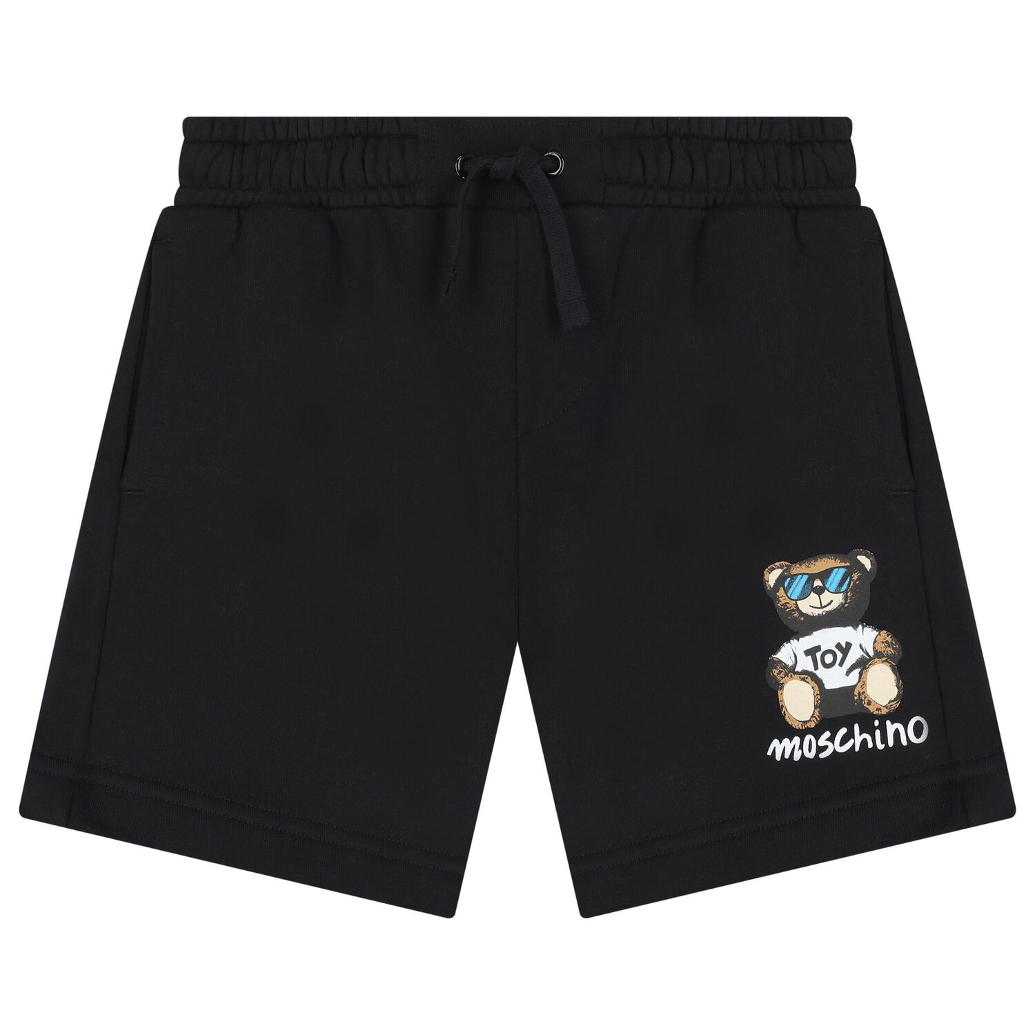 Boys White & Black Teddy Bear Logo Shorts Set, 2, hi-res