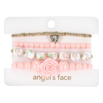Girls Pink & Gold Bracelets ( 4-Pack )