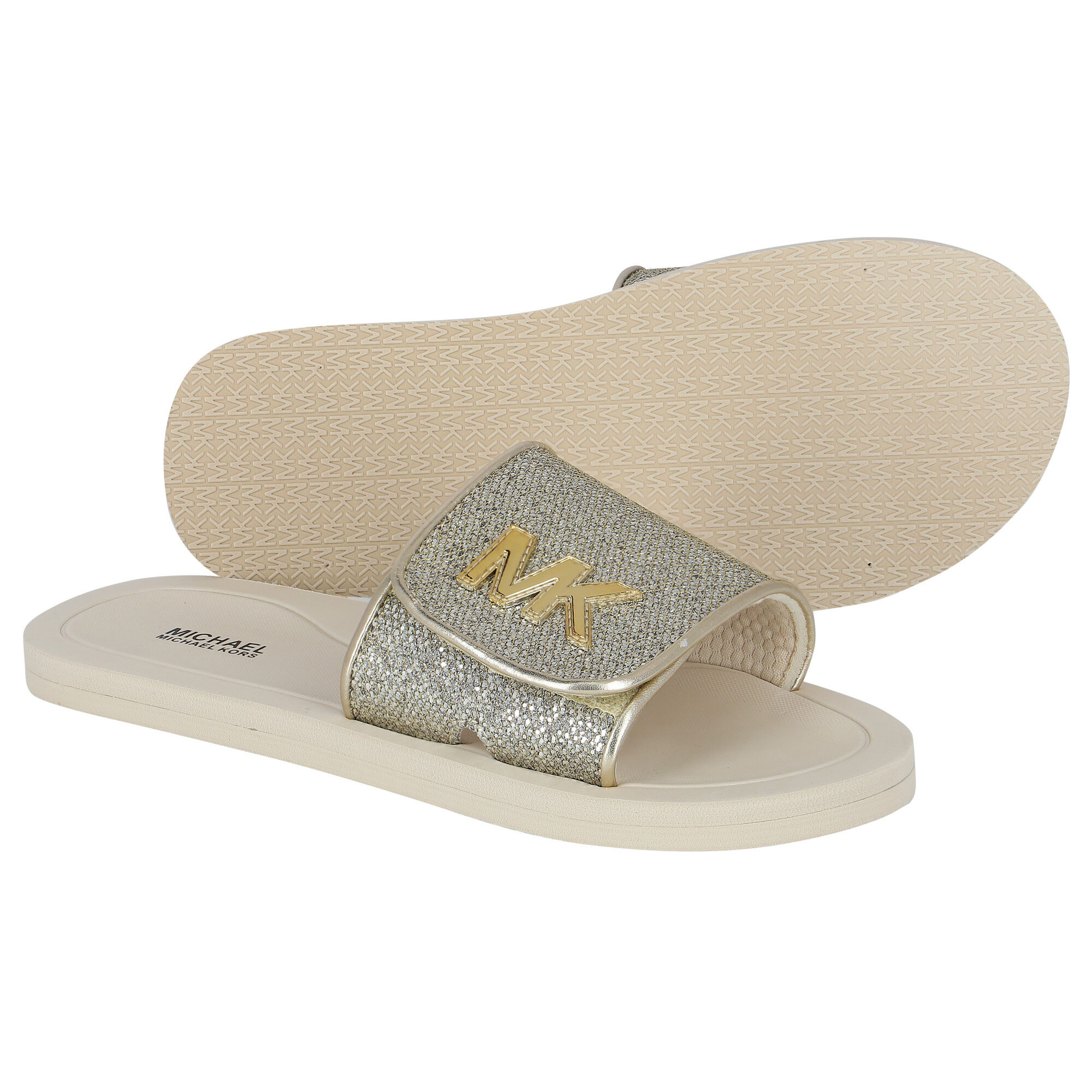 Michael kors discount gold sliders