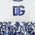 Girls Blue & White Majolica Dress, 1, hi-res