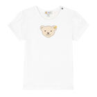 Baby Girls White Teddy T-Shirt, 1, hi-res