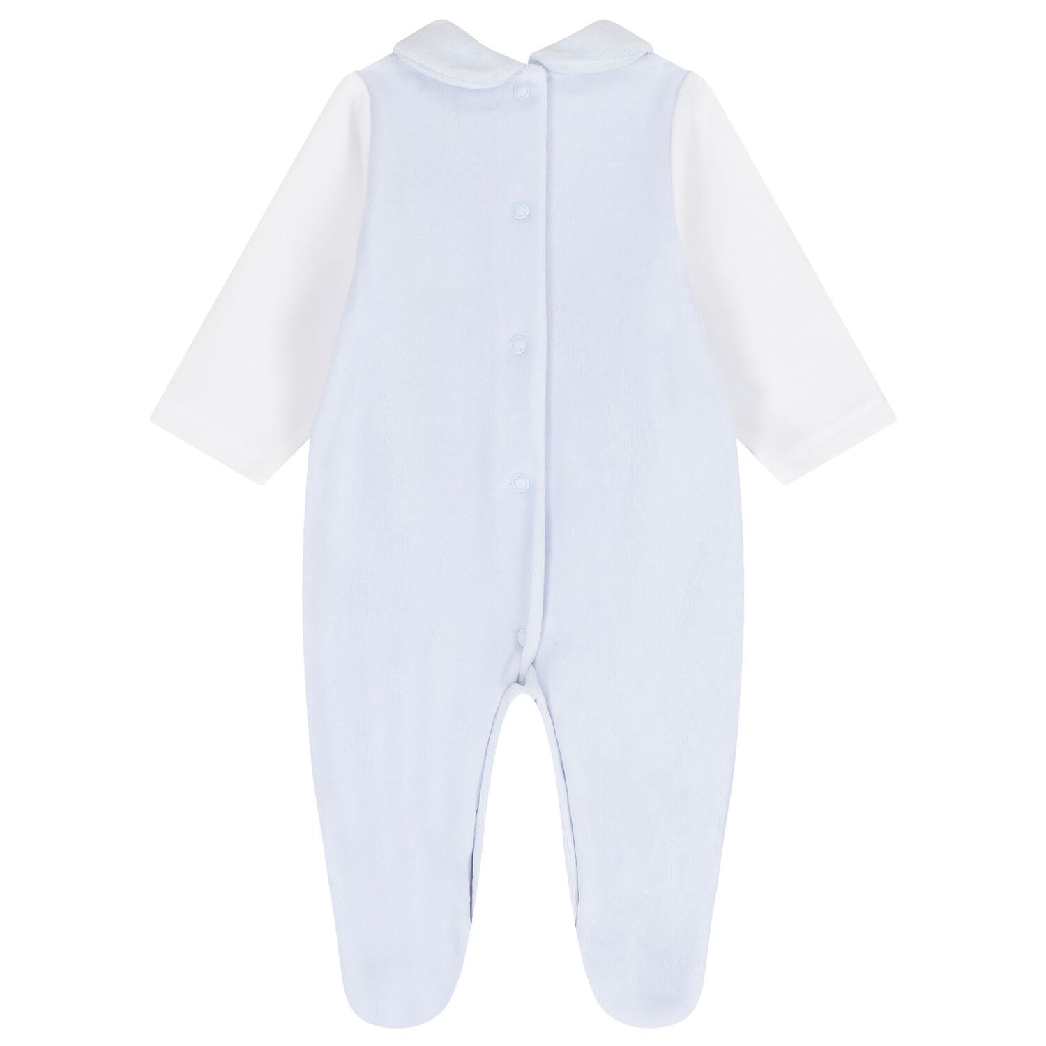 Baby Boys White & Blue Rabbit Babygrow, 1, hi-res