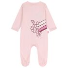 Baby Girls Pink Flower Babygrow, 1, hi-res