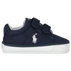 Baby Boys Navy Blue Logo Trainers, 1, hi-res