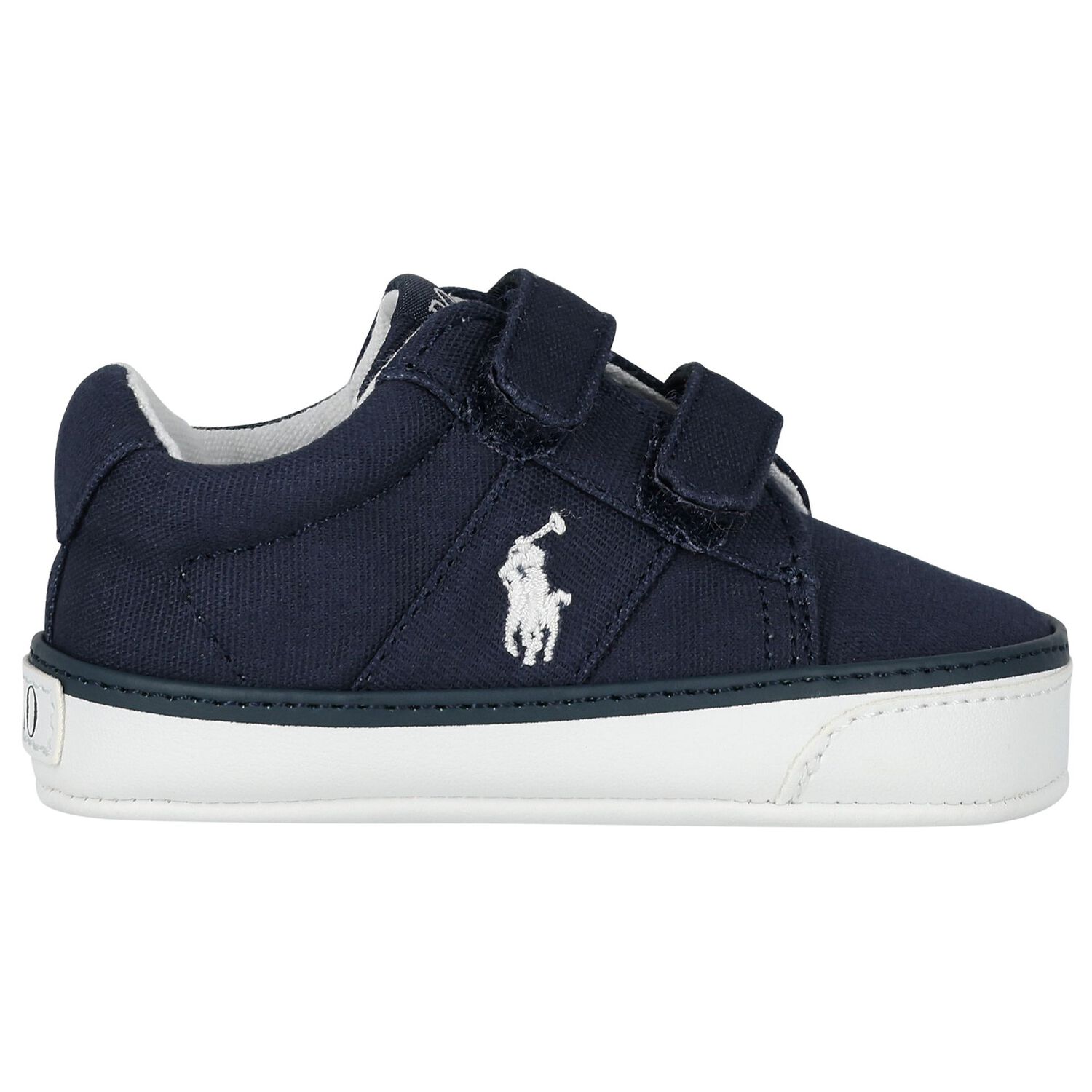 Baby Boys Navy Blue Logo Trainers, 1, hi-res