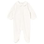 Baby Girls White Flower Babygrow, 2, hi-res