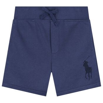 Boys Navy Blue Logo Shorts