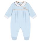 Baby Boys Blue & White Geo Map Babygrow Gift Set, 2, hi-res