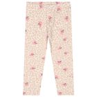 Girls Ivory & Beige Leopard Rose Logo Leggings Set, 1, hi-res