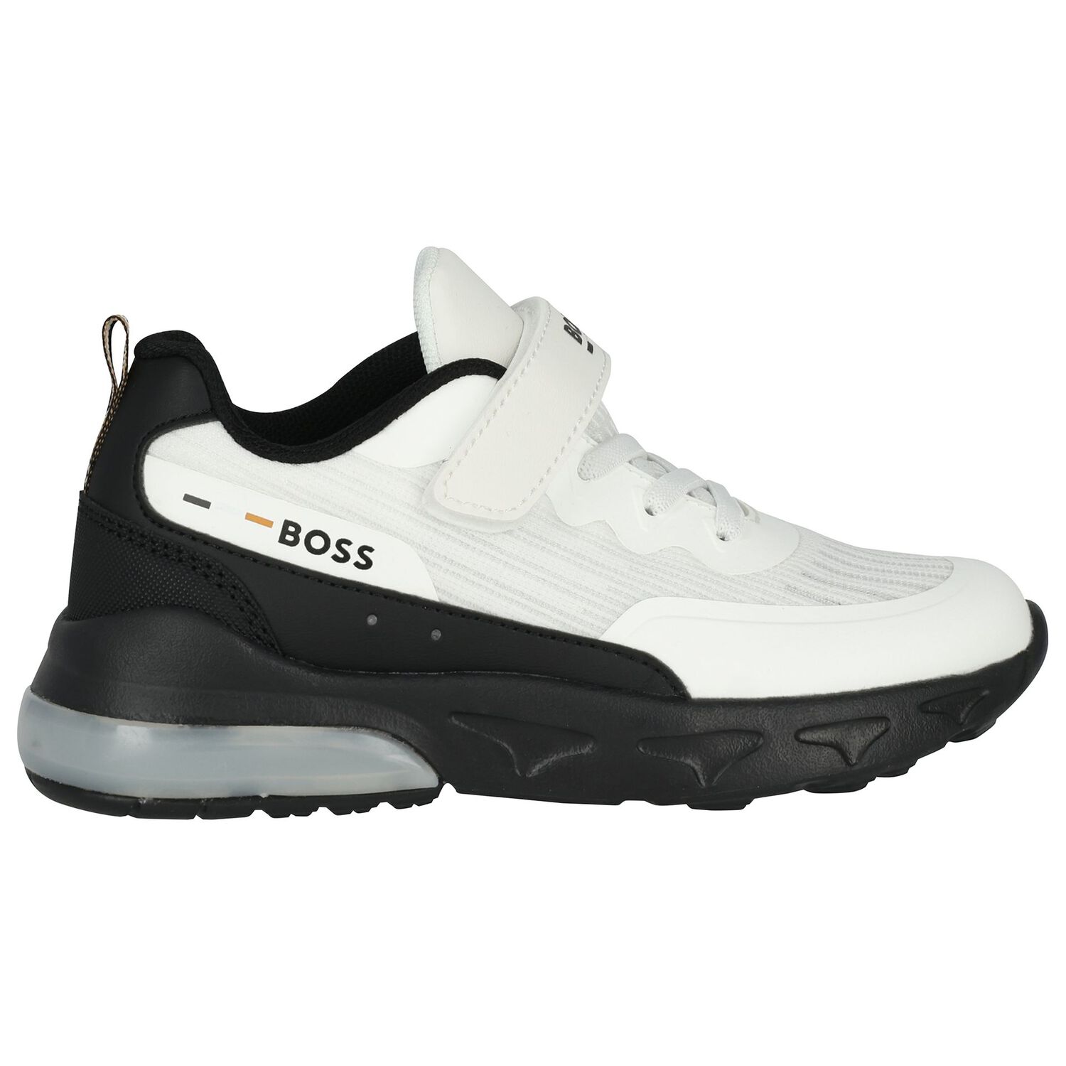 Boys White Logo Trainers, 1, hi-res