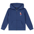 Boys Blue Logo Zip Up Top, 1, hi-res