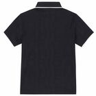 Boys Navy Logo Polo Shirt, 2, hi-res