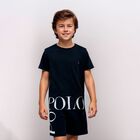 Boys Navy Logo Pyjamas, 1, hi-res