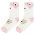 Baby Girls Pink & White Socks (4 Pack), 2, hi-res