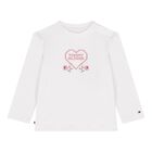 Baby Girls White Logo Long Sleeve Top, 2, hi-res