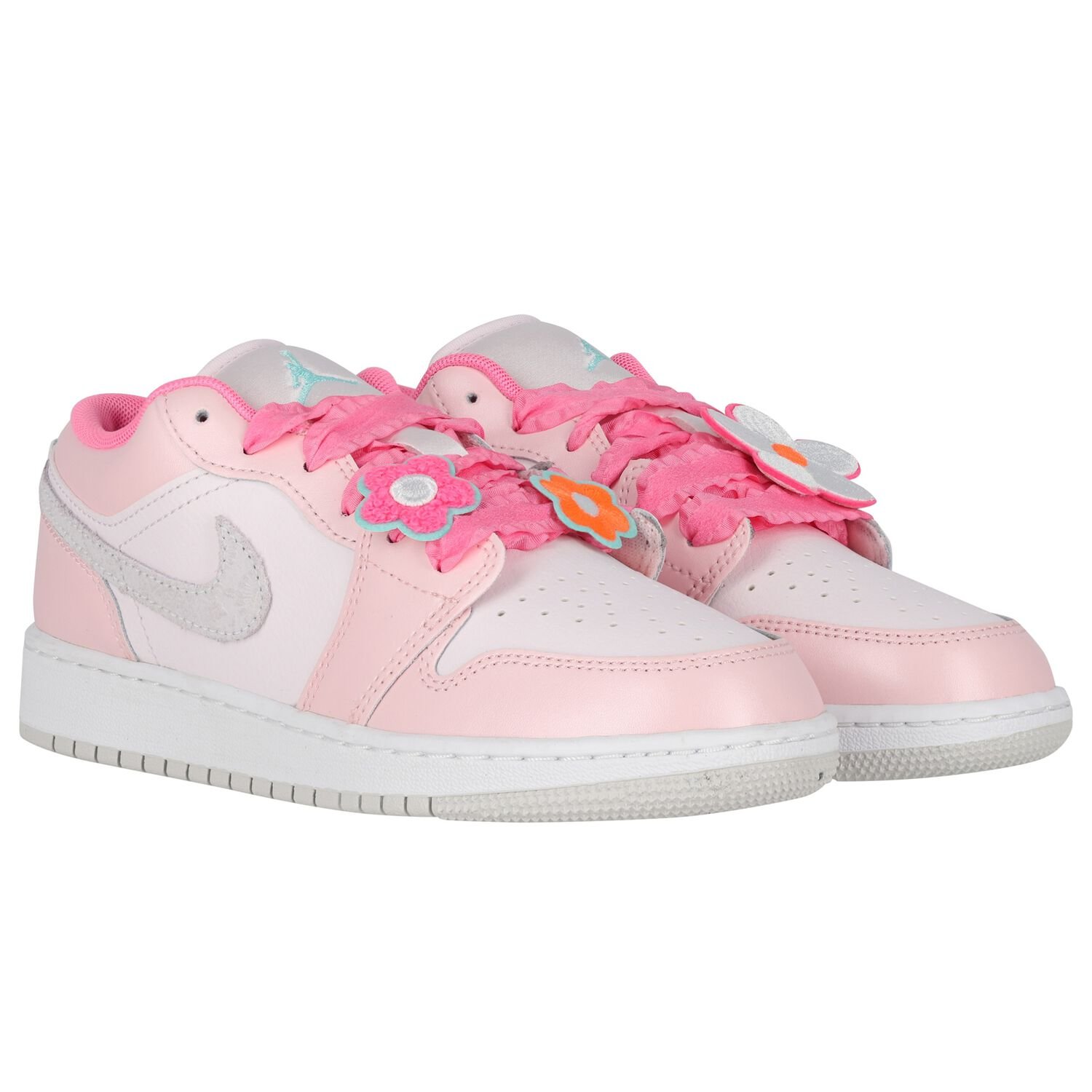 Girls Pink Logo Air Jordan 1 Low SE Trainers, 1, hi-res