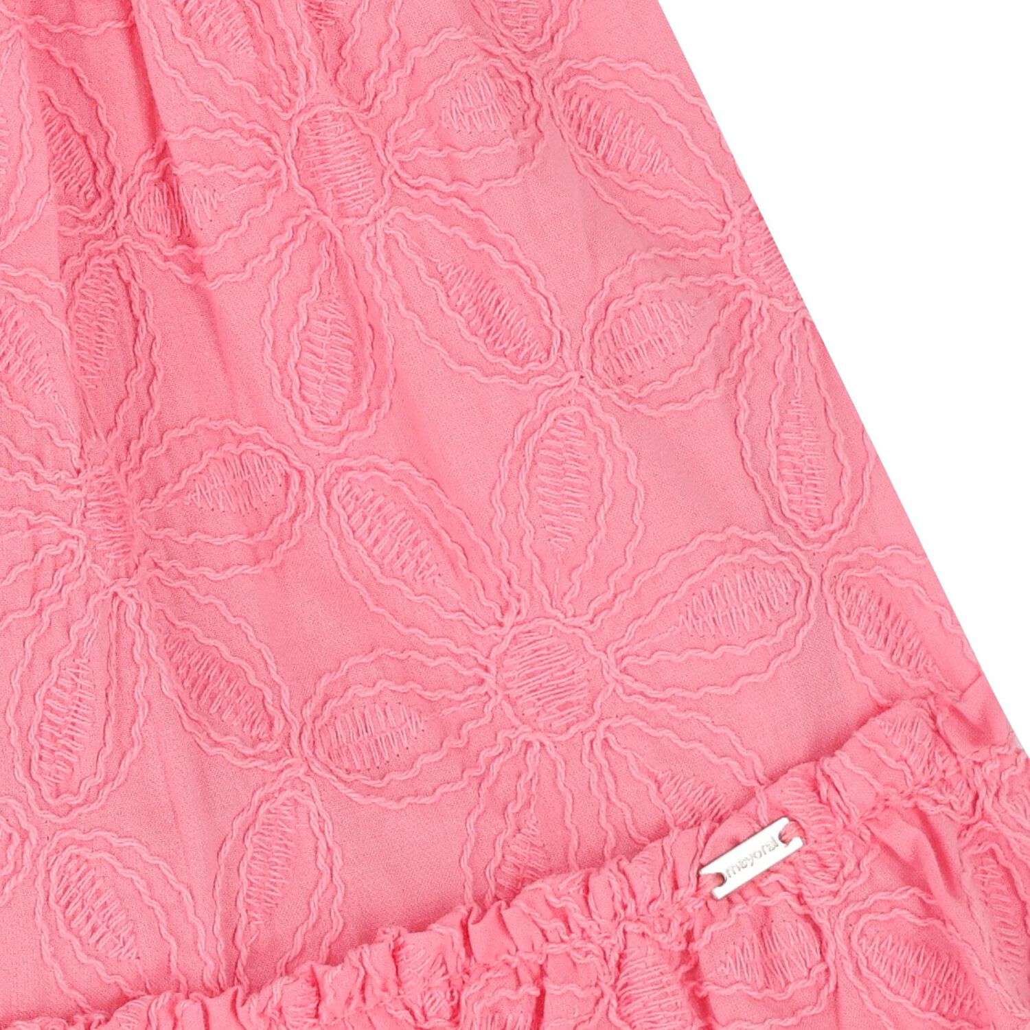 Younger Girls Pink Embroidered Dress, 2, hi-res