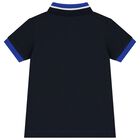 Boys Blue Logo Polo Shirt, 1, hi-res