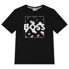 Boys Black Logo T-Shirt, 1, hi-res