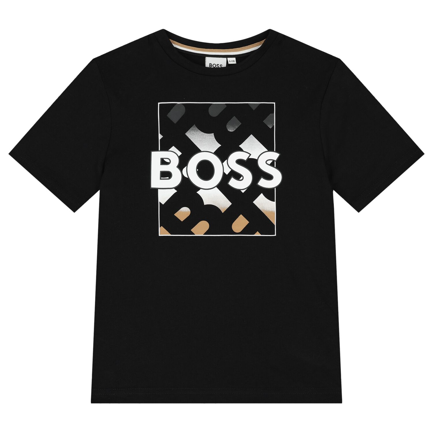 Boys Black Logo T-Shirt, 1, hi-res