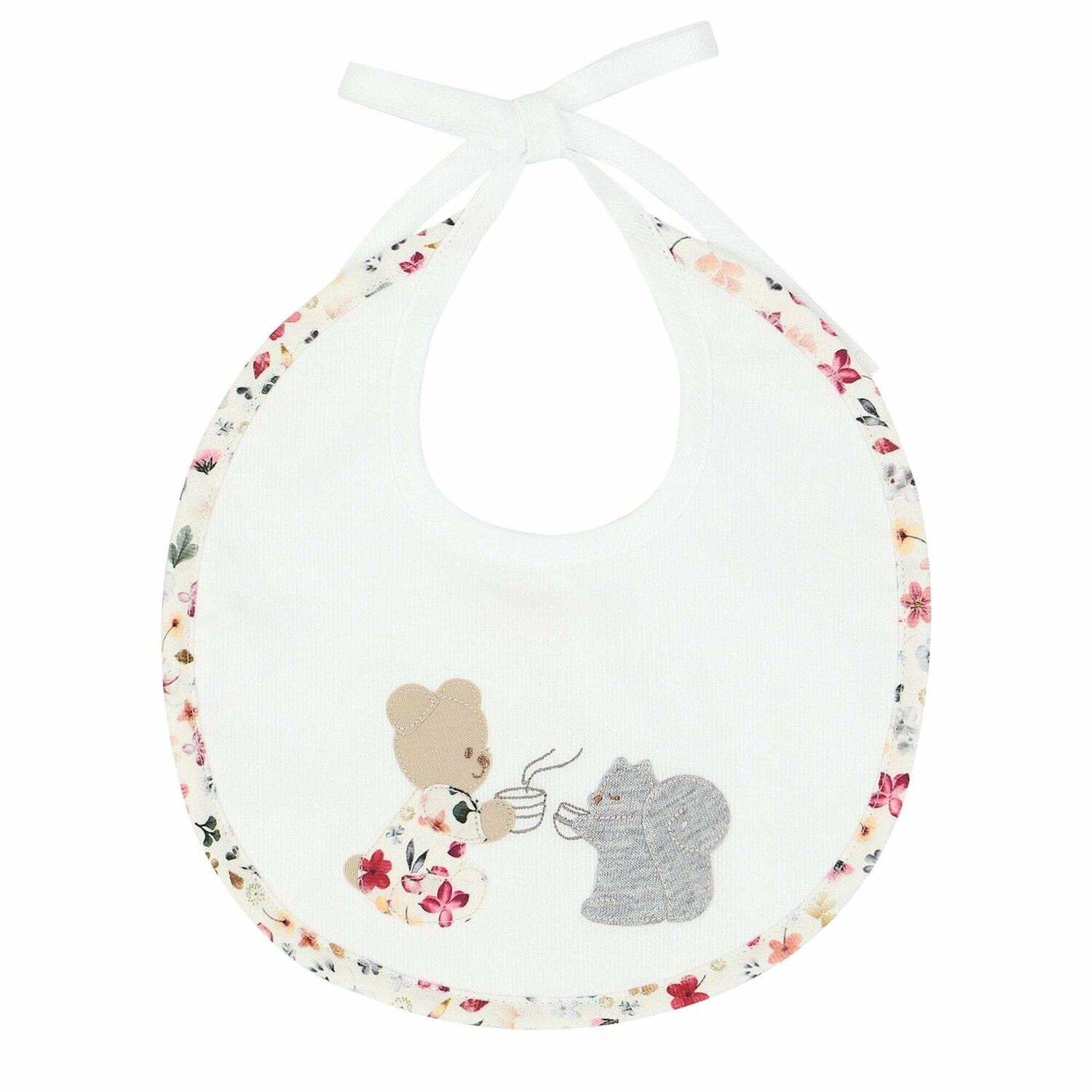 White Animals Baby Bib, 1, hi-res image number null