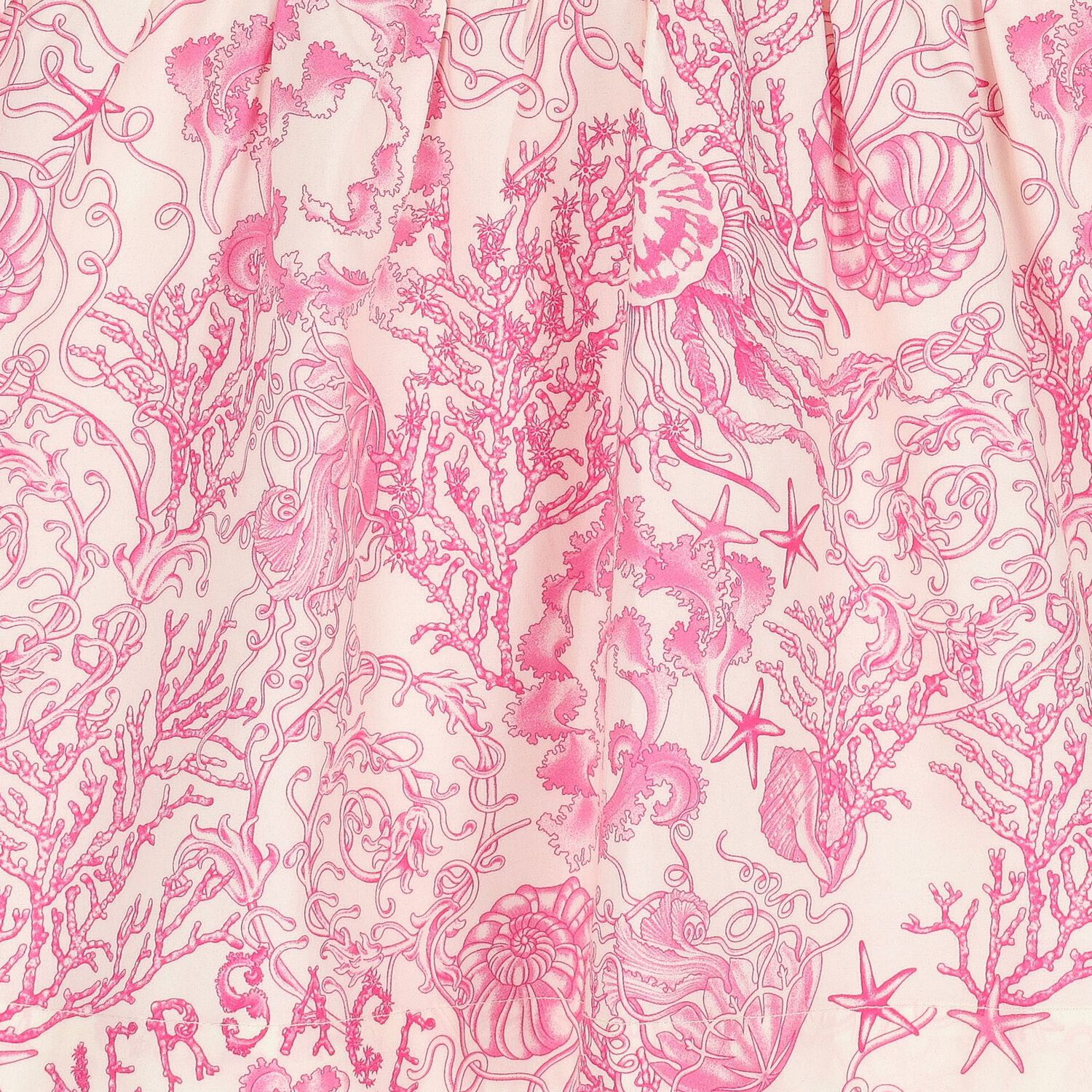 Girls Ivory & Pink Underwater Barocco Dress, 1, hi-res