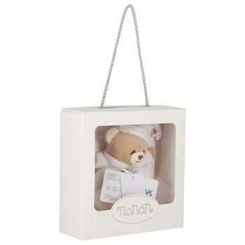 White & Beige Bear Rattle Toy ( 15cm )