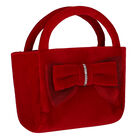 Girls Red Bow Velvet Bag, 1, hi-res