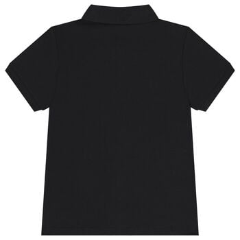 Boys Black Logo Polo Shirt