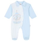 Baby Boys White & Blue Carousel Babygrow, 2, hi-res