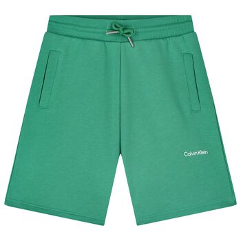 Boys Green Logo Jersey Shorts