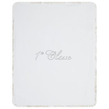 Baby Girls White Embellished Logo Blanket