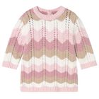 Baby Girls Pink Knitted Dress, 1, hi-res