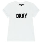 Girls White Logo T-Shirt, 1, hi-res