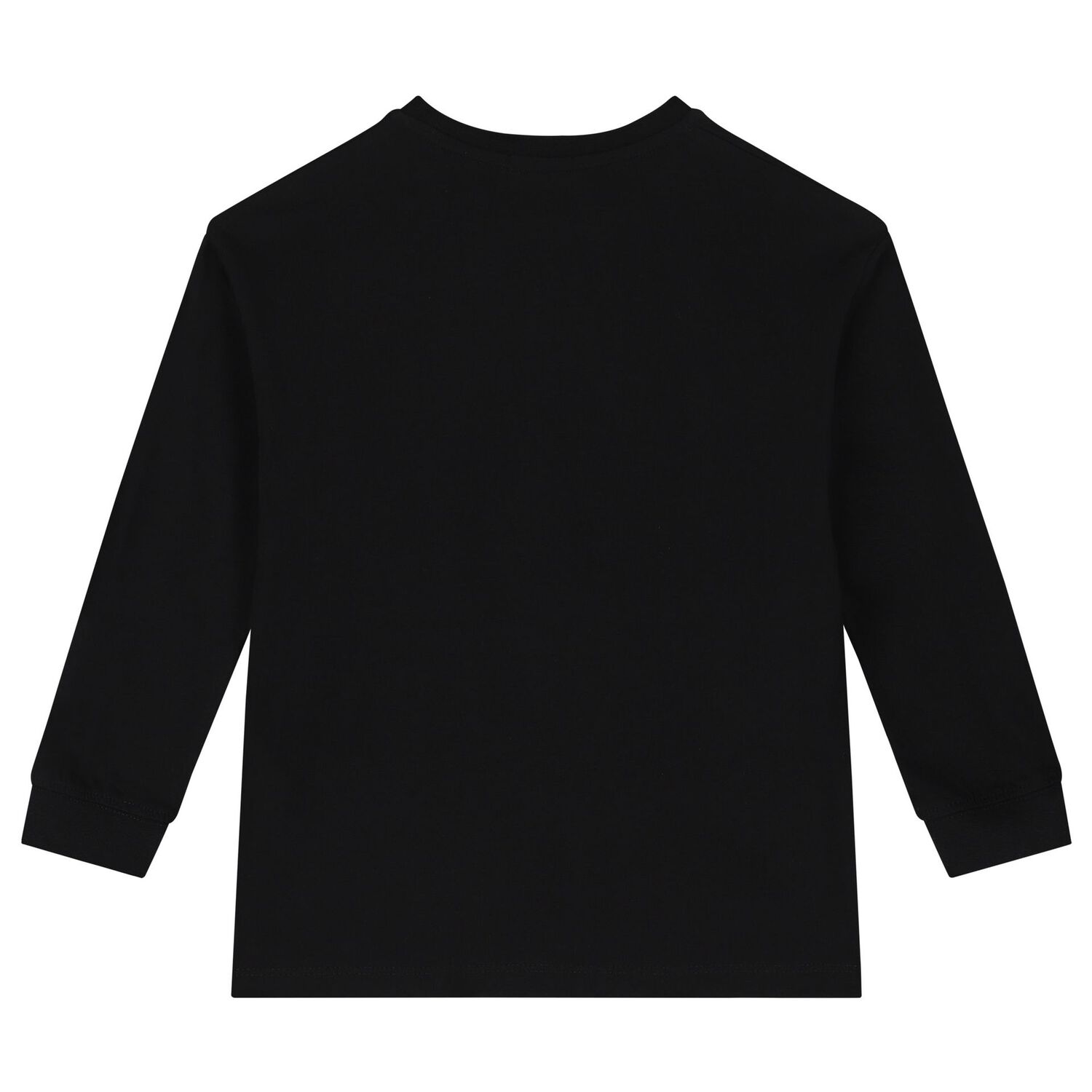 Boys Black Logo Long Sleeve Top, 1, hi-res