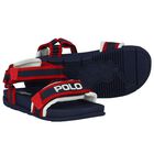 Boys Navy Blue & Red Sandals, 1, hi-res