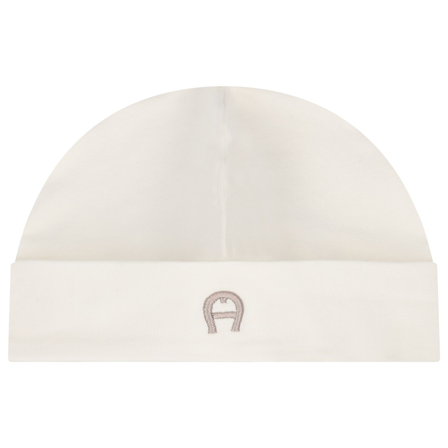 Ivory Embroidered Logo Baby Hat, 1, hi-res
