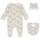 Baby Boys Blue & Gold Babygrow Gift Set (3 Piece), 1, hi-res
