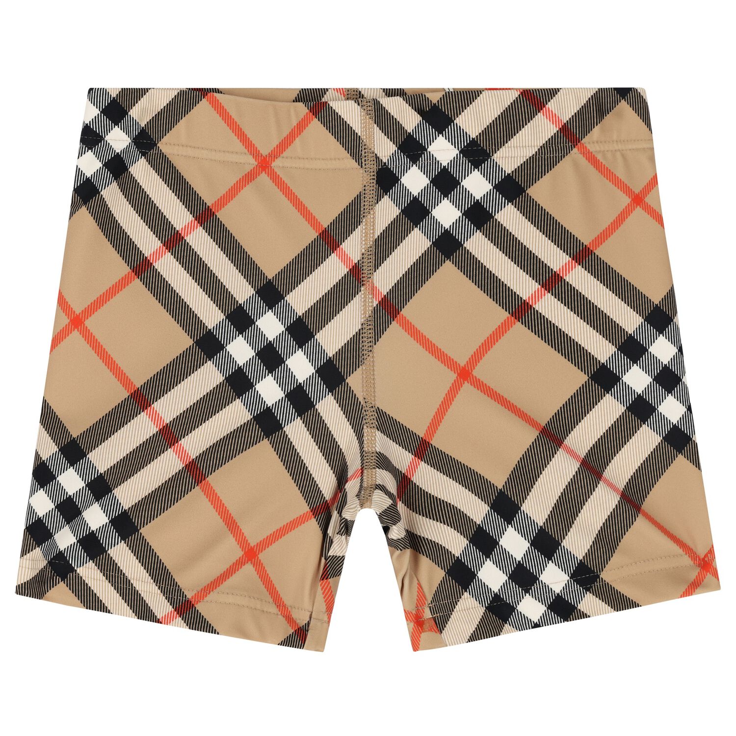 Boys Beige Check Swim Shorts, 1, hi-res image number null