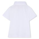 Younger Boys White logo Polo Shirt, 1, hi-res