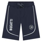 Younger Boys Navy Blue Logo Shorts, 1, hi-res