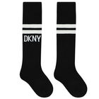 Girls Black & White Logo Socks, 1, hi-res