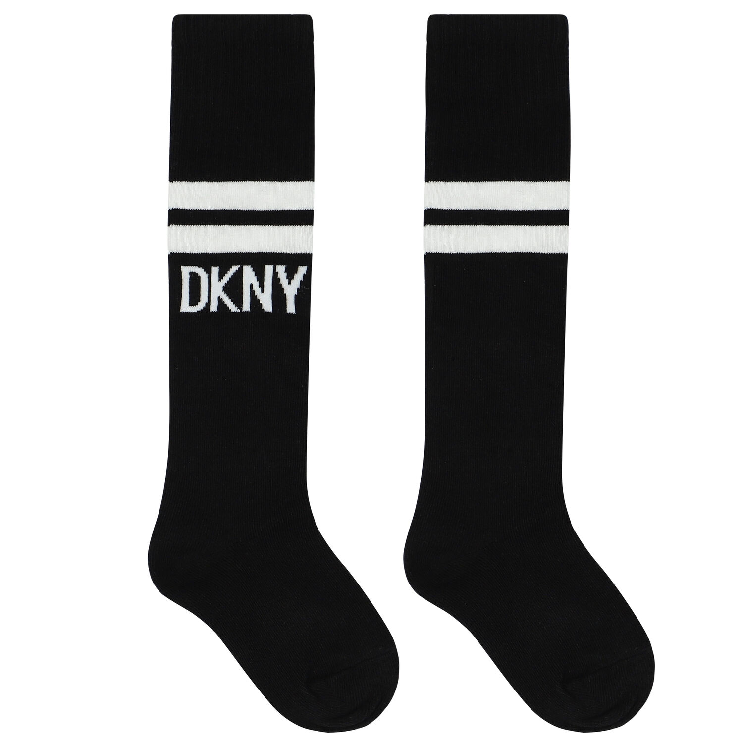 Girls Black & White Logo Socks, 1, hi-res