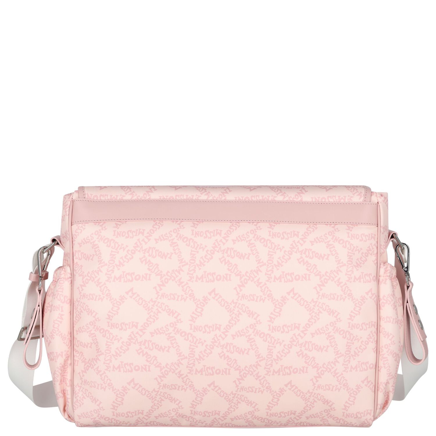 Baby Girls Pink & White Logo Changing Bag ( 34cm ), 2, hi-res