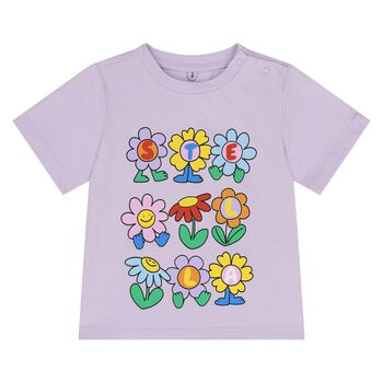 Younger Girls Purple Flower T-Shirt