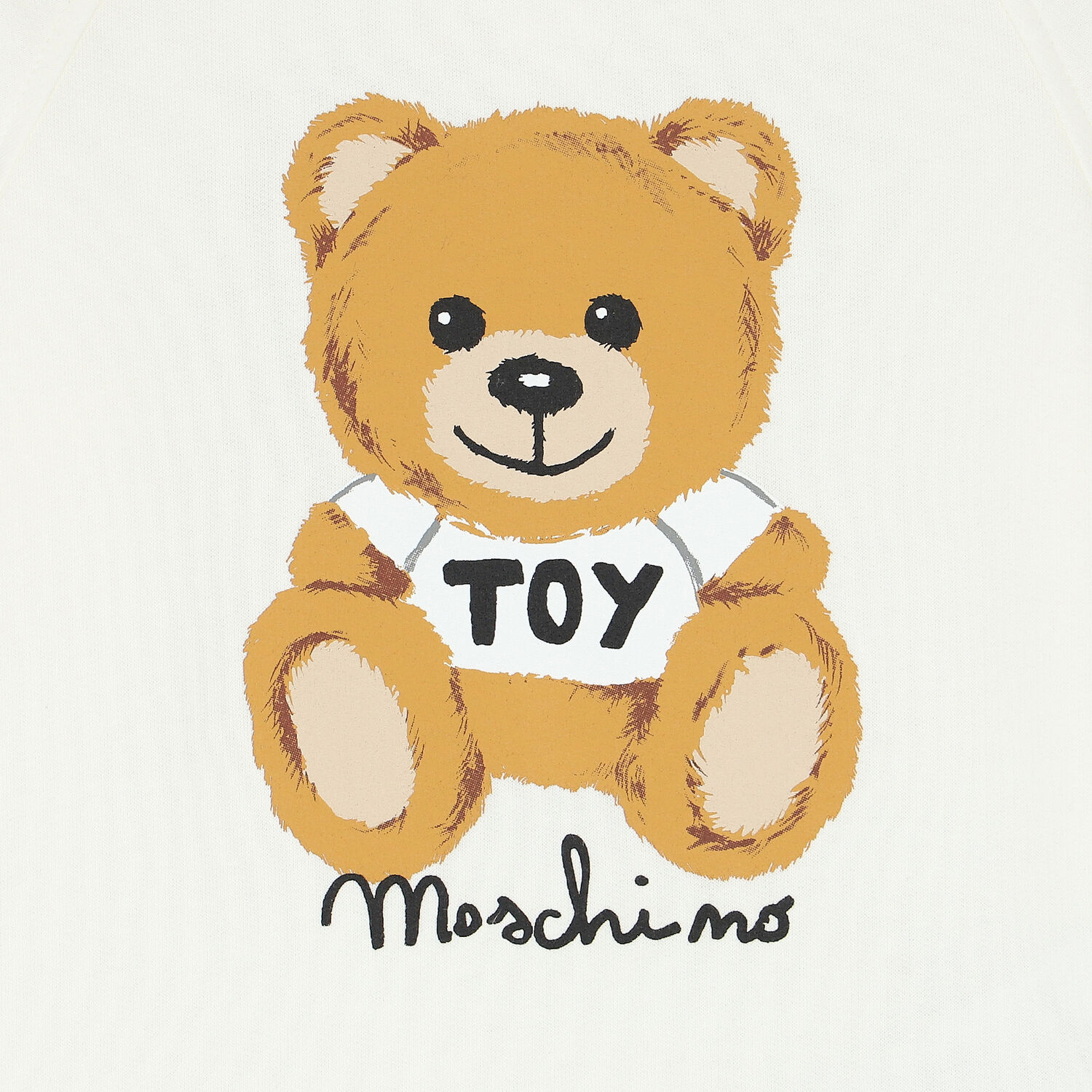 Younger Girls Ivory Teddy Logo Dress, 3, hi-res