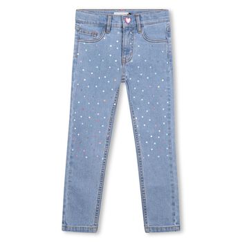 Girls Blue Embellished Jeans