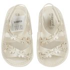 Baby Girls Ivory Flower Sandals, 2, hi-res